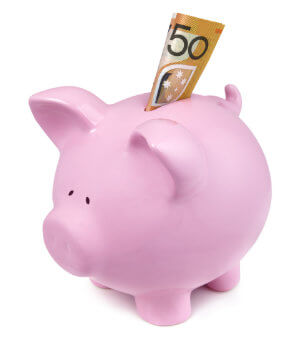 A piggy bank indicating the costs for call centre training