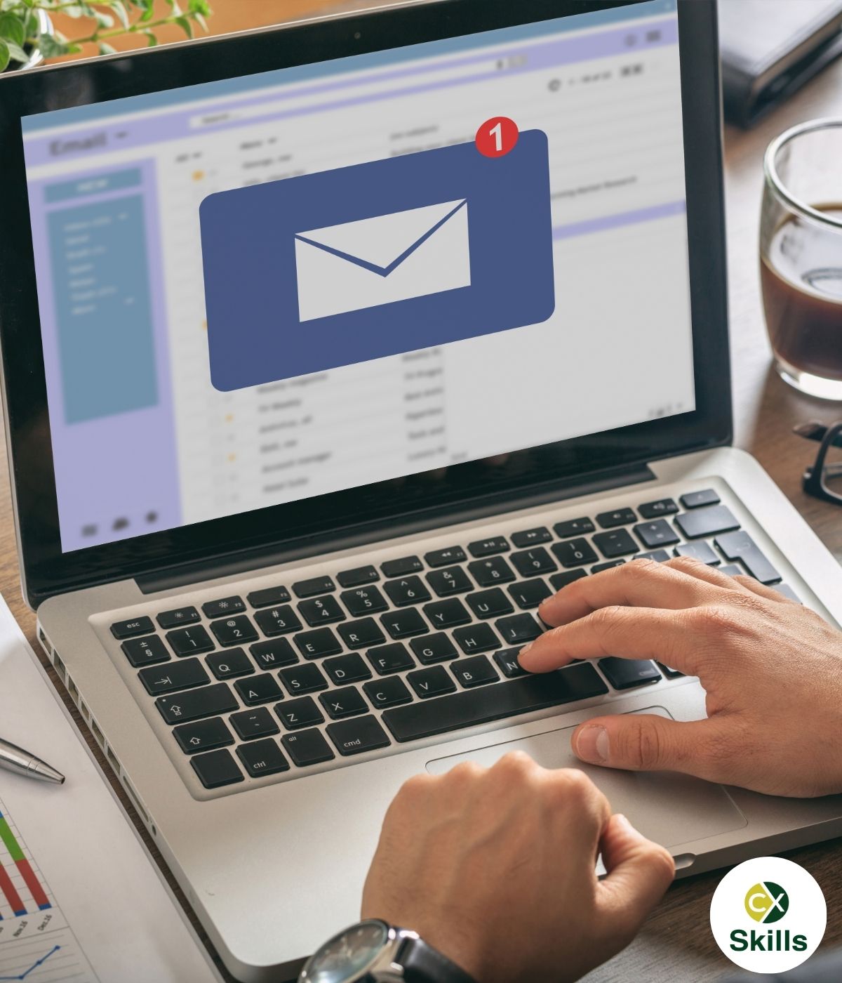 Team learning email customer service skills in a live online session