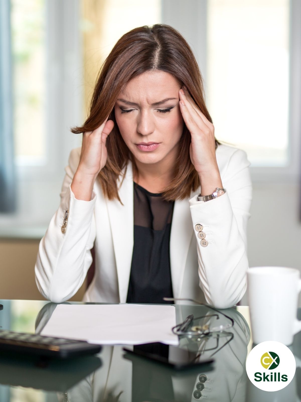 Employee managing stress at work